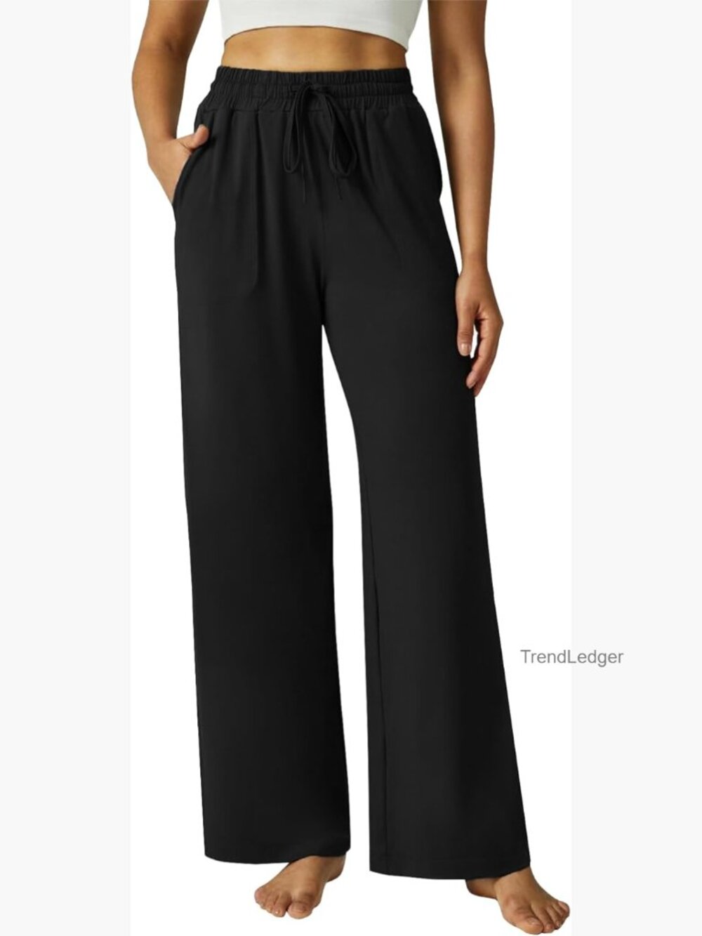 Wide Leg Pants Women Modal Lounge Pajamas Sweatpants Drawstring High Waisted